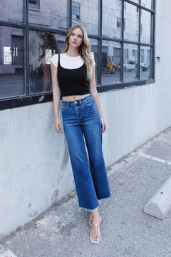 Flying Monkey - High Rise Wide With Trouser Press - womens jean collection