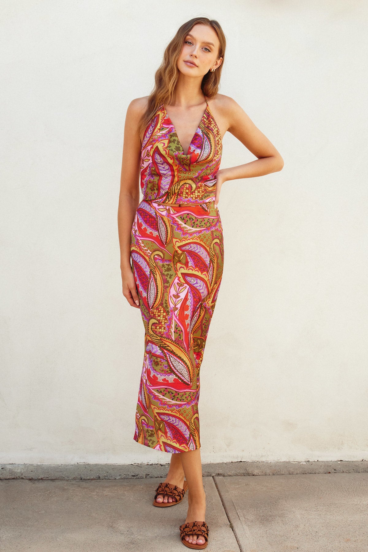 Leaf Print Midi Skirt - Fiesta, Women's Skirts Collection