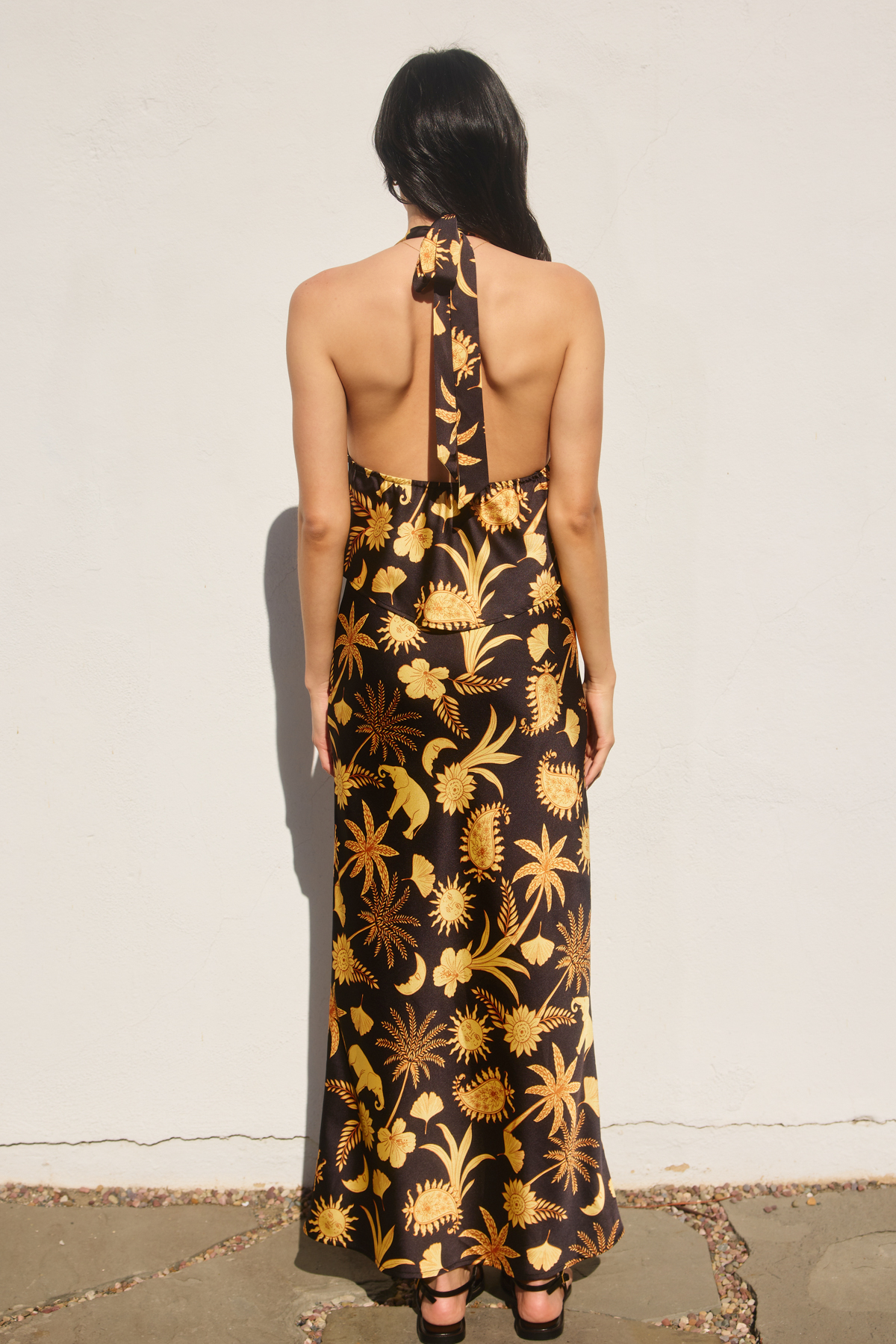 Pattern Satin Skirt - Golden Glow, Women's Skirts Collection