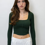 Long Sleeve Ribbed Crop Top