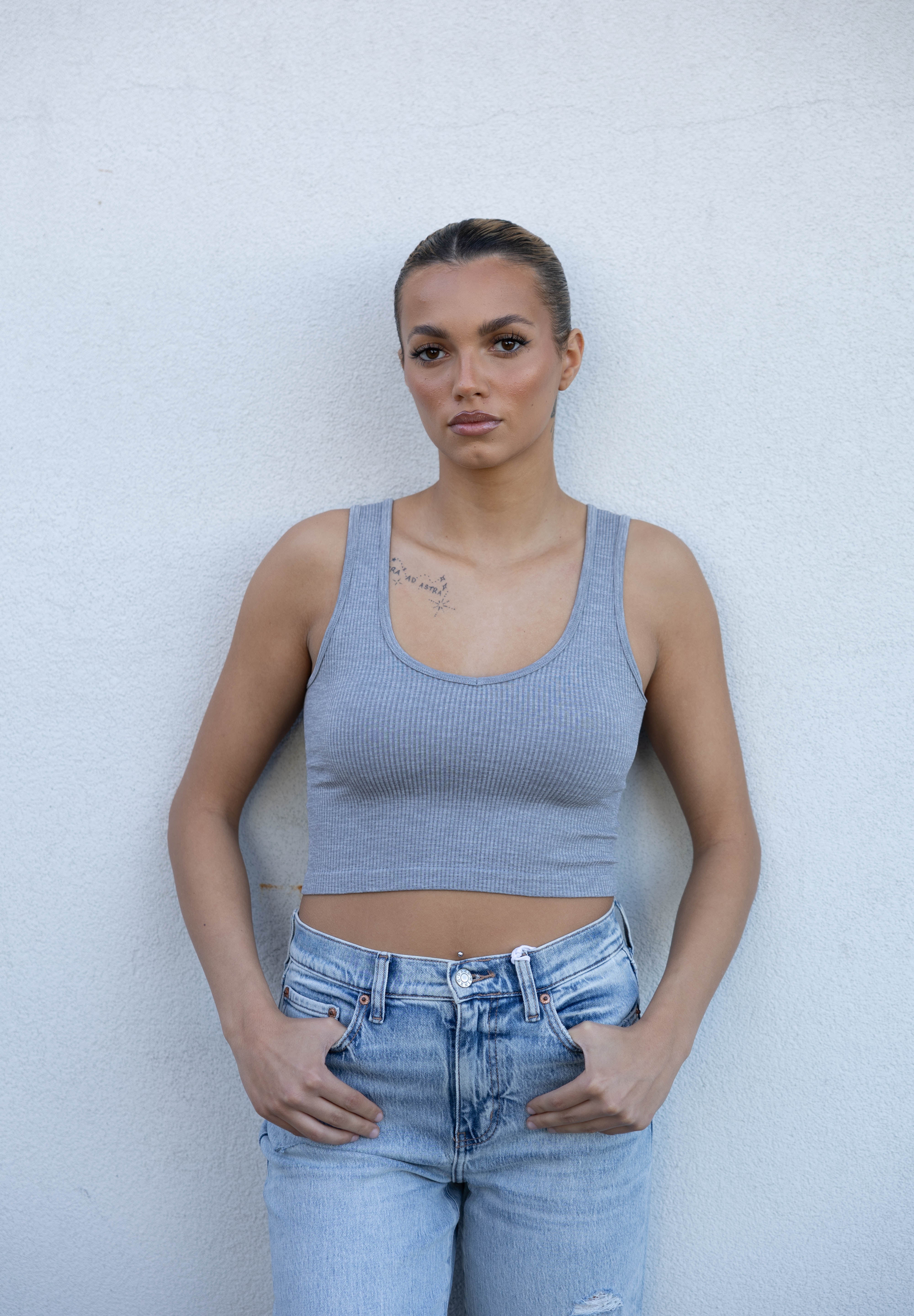 Crop Top - Heather Grey, Women's Tops Collection