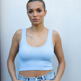 Crop Top - Chambray Blue, Women's Tops Collection