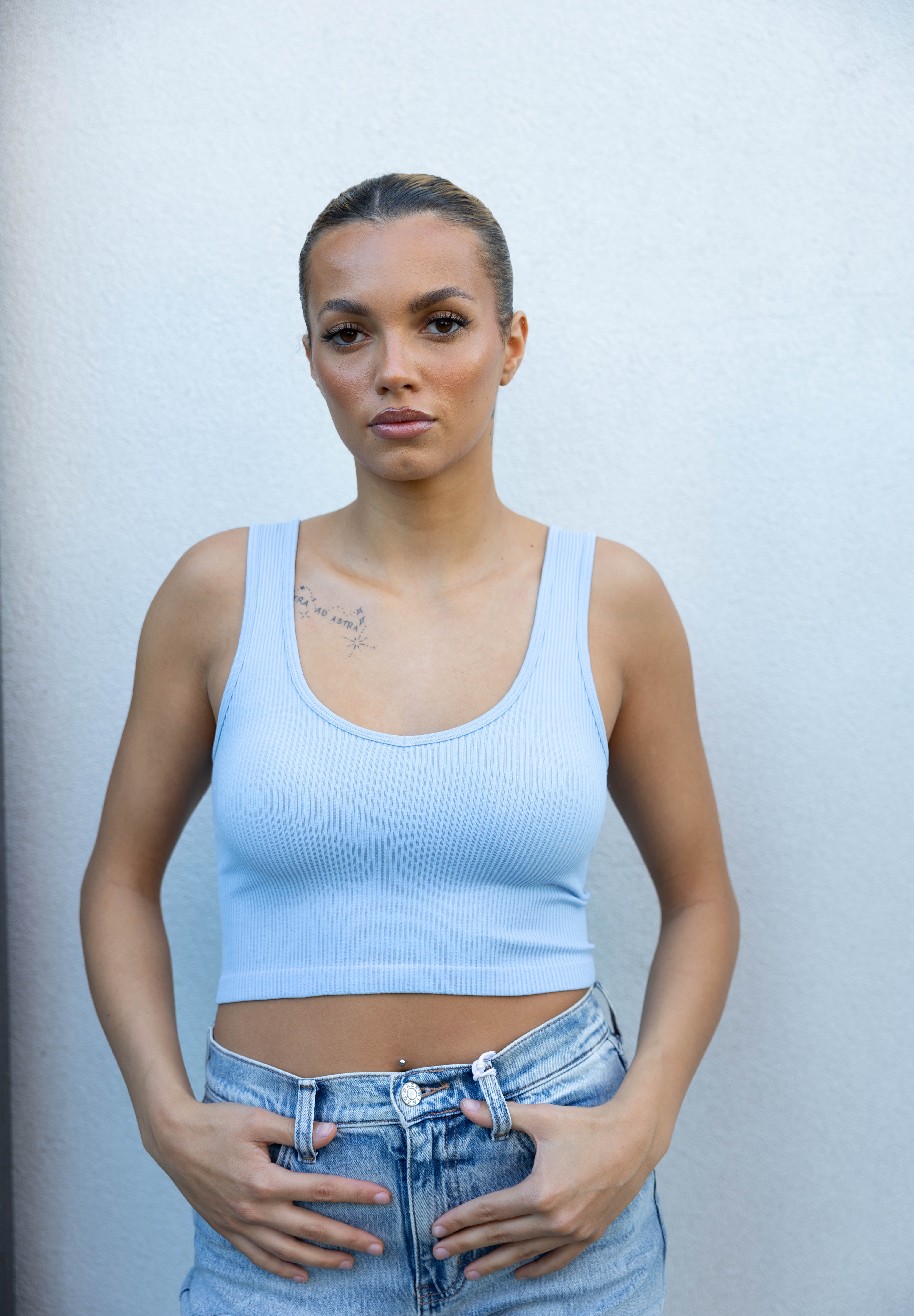 Crop Top - Chambray Blue, Women's Tops Collection