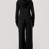 Brushed Fleece Drawstring Pant - black, womens sweatpants/matching set collection