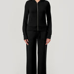 Brushed Fleece Drawstring Pant - black, womens sweatpants/matching set collection