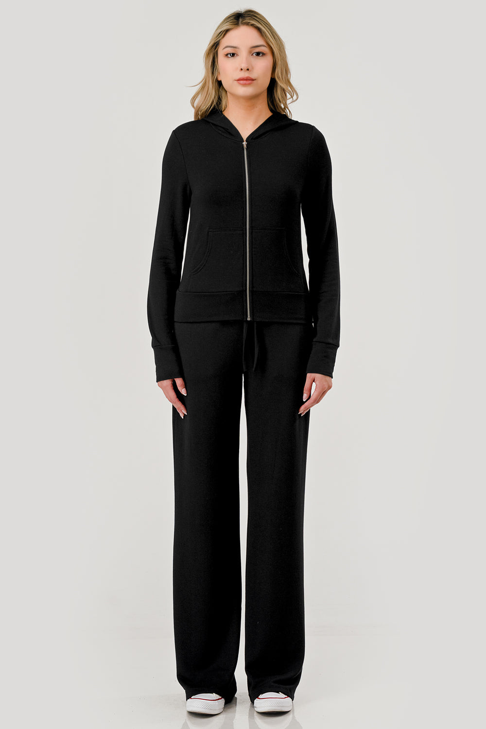 Brushed Fleece Drawstring Pant - black, womens sweatpants/matching set collection