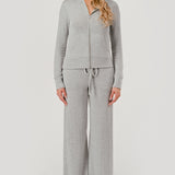 Brushed Fleece Zip Up Sweatshirt - grey, womens sweatshirt/matching set collection