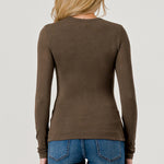 Double Layered Baby Hacci Long Sleeve - brown, women's top collection