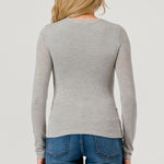 Double Layered Baby Hacci Long Sleeve - grey, women's top collection