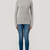 Double Layered Baby Hacci Turtleneck - grey, womens top collection