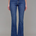 Hidden - Bootcut With Side Slit - low rise, medium/dark denim, women's jeans collection
