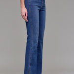 Hidden - Bootcut With Side Slit - low rise, medium/dark denim, women's jeans collection