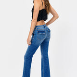 Hidden - Flare Jean With Patch Pockets - medium denim, mid rise, women's jeans collection