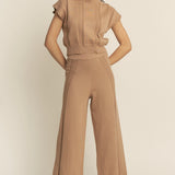Knit Extended Sleeve Top and Pant Set - Mocha, Women's Matching Sets Collection