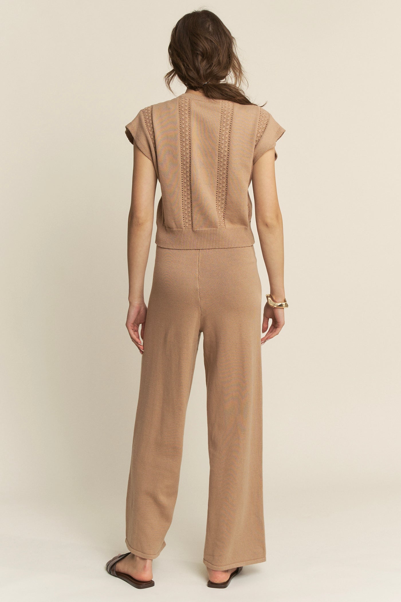 Knit Extended Sleeve Top and Pant Set - Mocha, Women's Matching Sets Collection