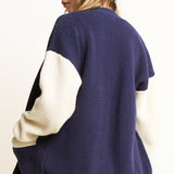 Stripe Ribbed Varsity Cardigan