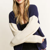 Stripe Ribbed Varsity Cardigan