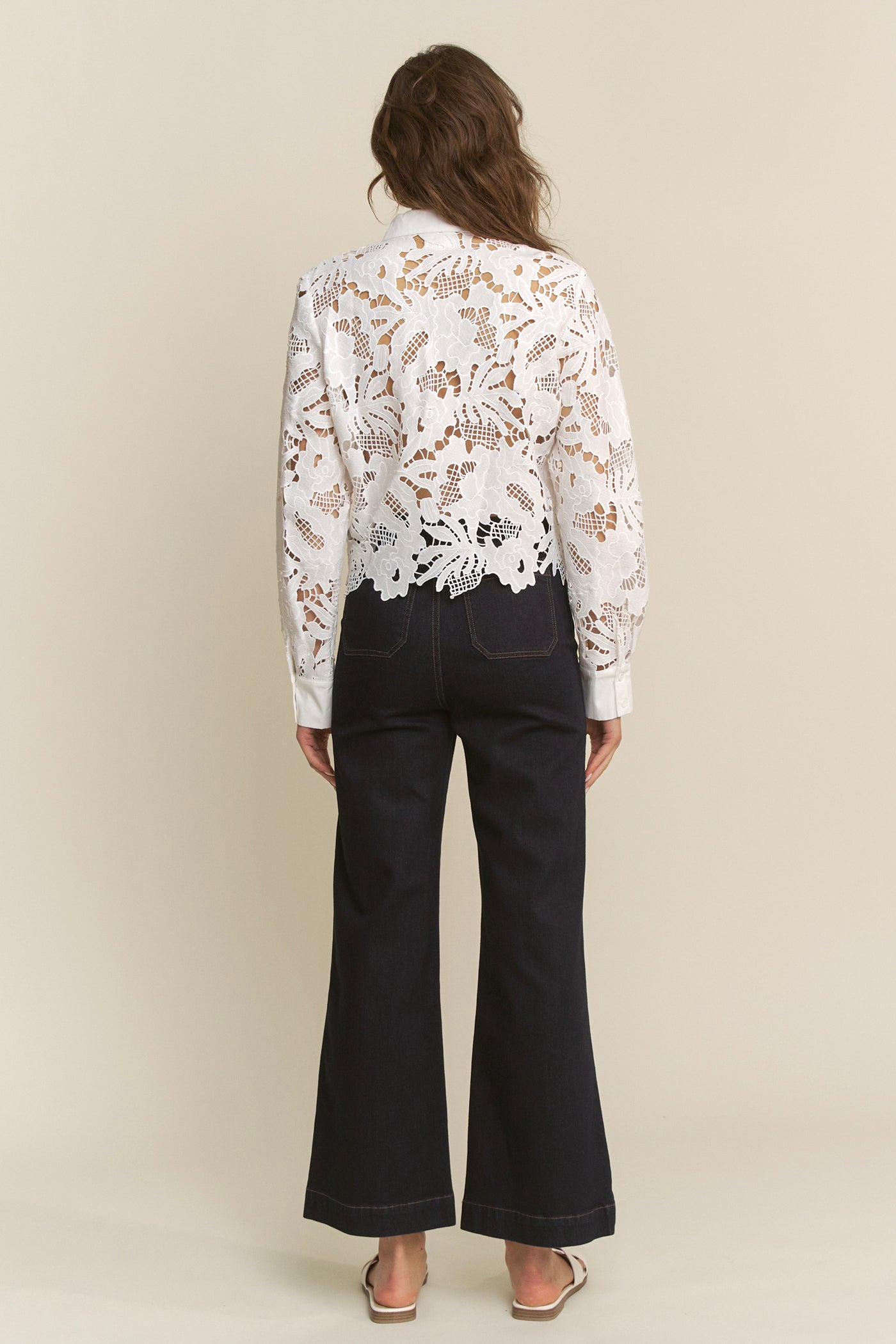 Fishnet Crochet Lace Top - White, Women's Tops Collection