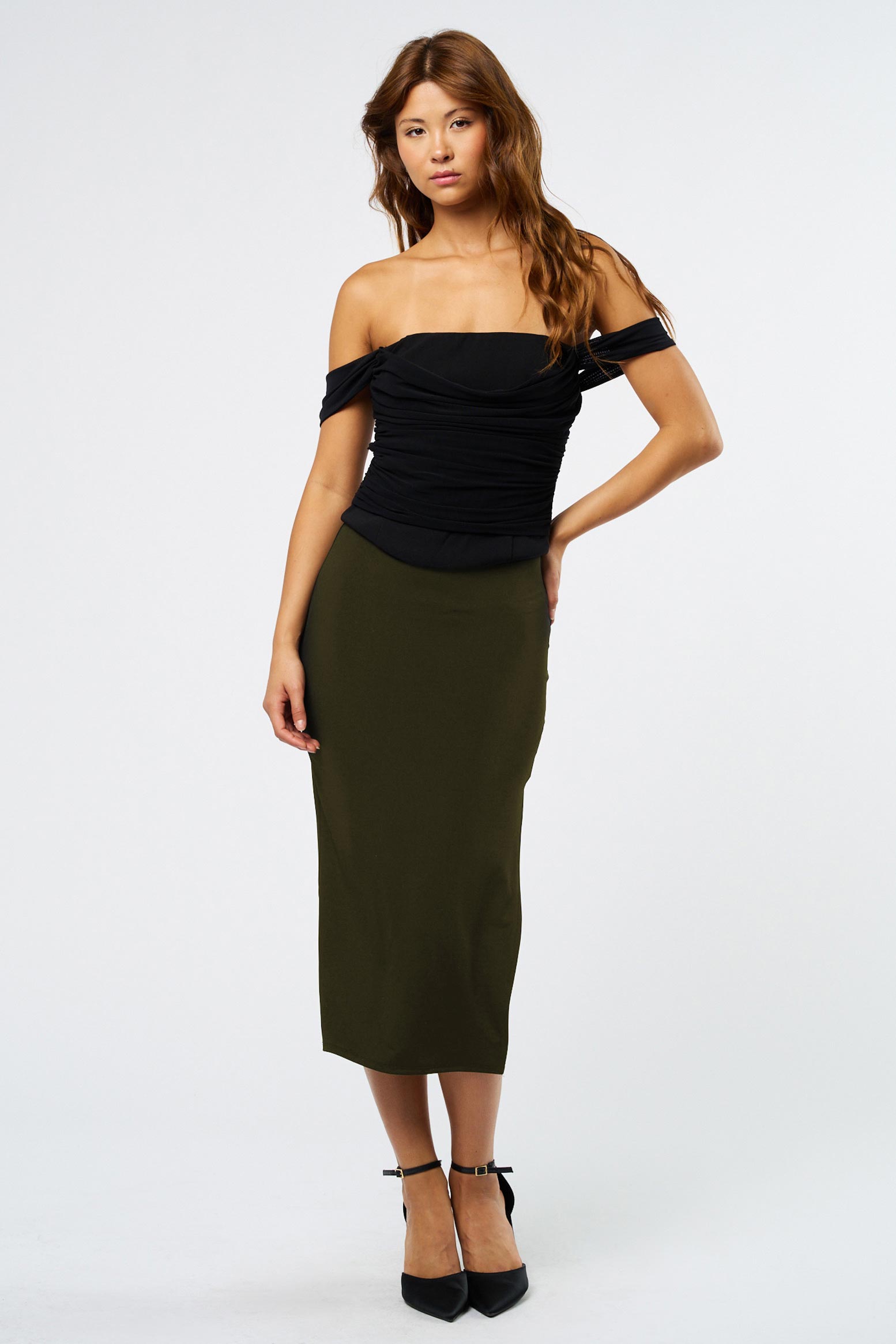 Off Shoulder Corset Top - black, womens top collection