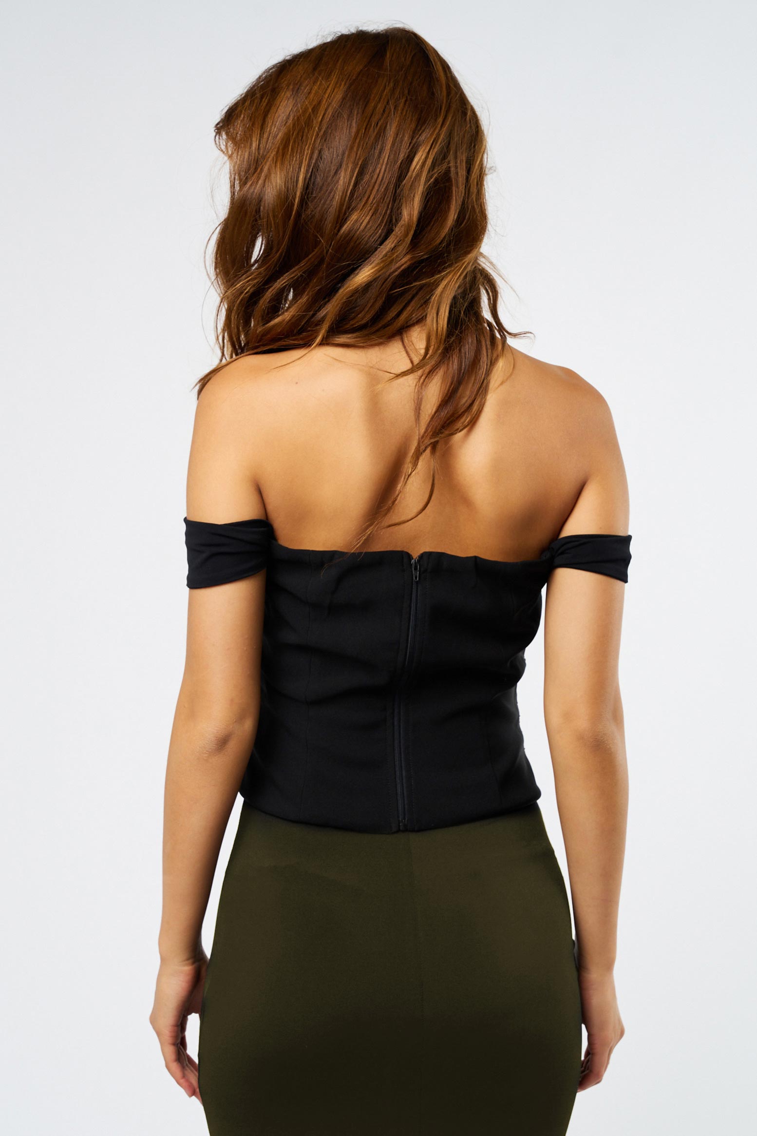 Off Shoulder Corset Top - black, womens top collection
