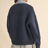 Denim Contrast Sweater Jacket