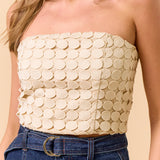 Strapless Trim Lace Top - Oatmeal, Women's Top's Collection