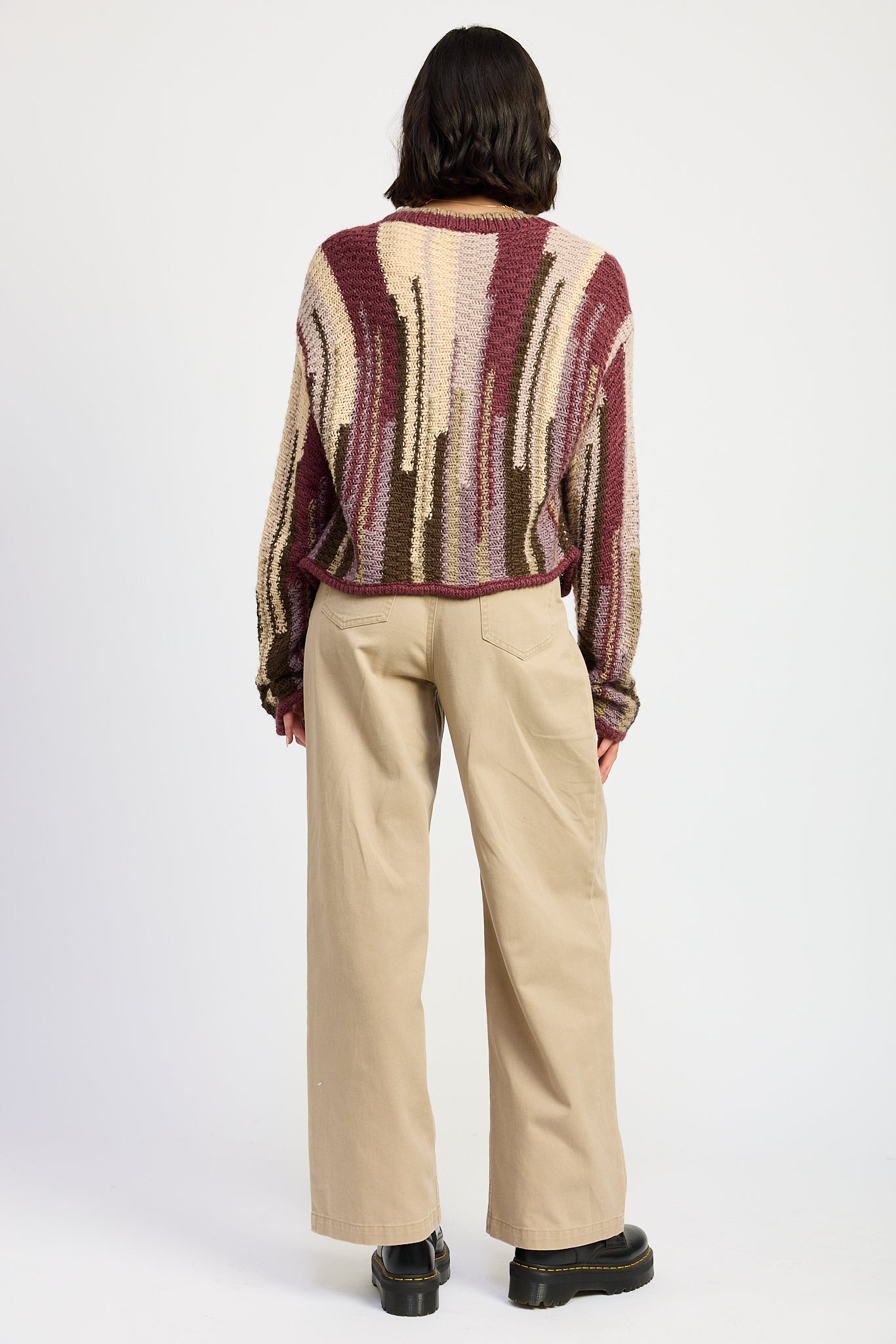 Color Mix Cardigan Top - burgundy combo, womens cardigan collection