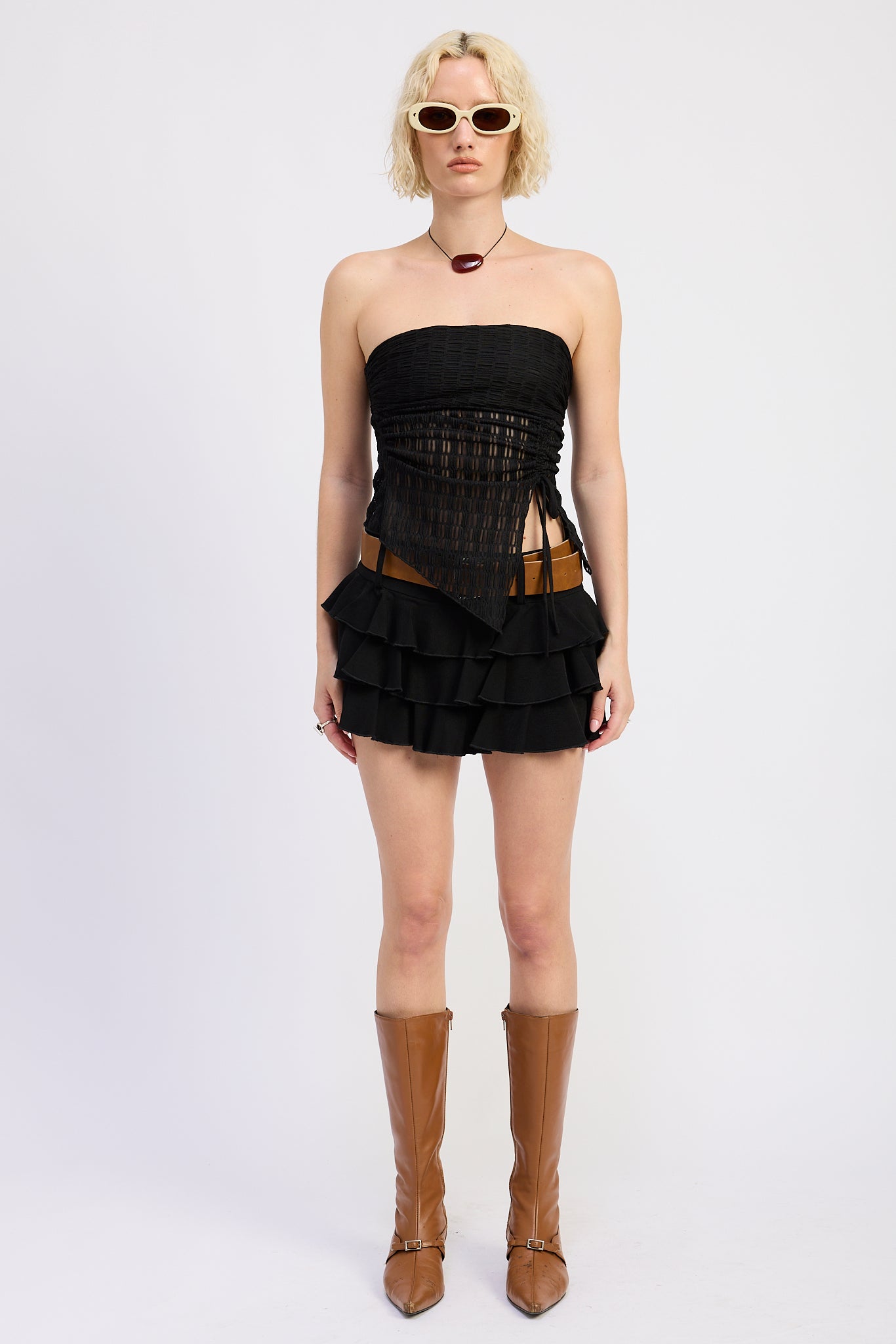 Asymmetrical Tube Top - Black, Women's Tops Collection