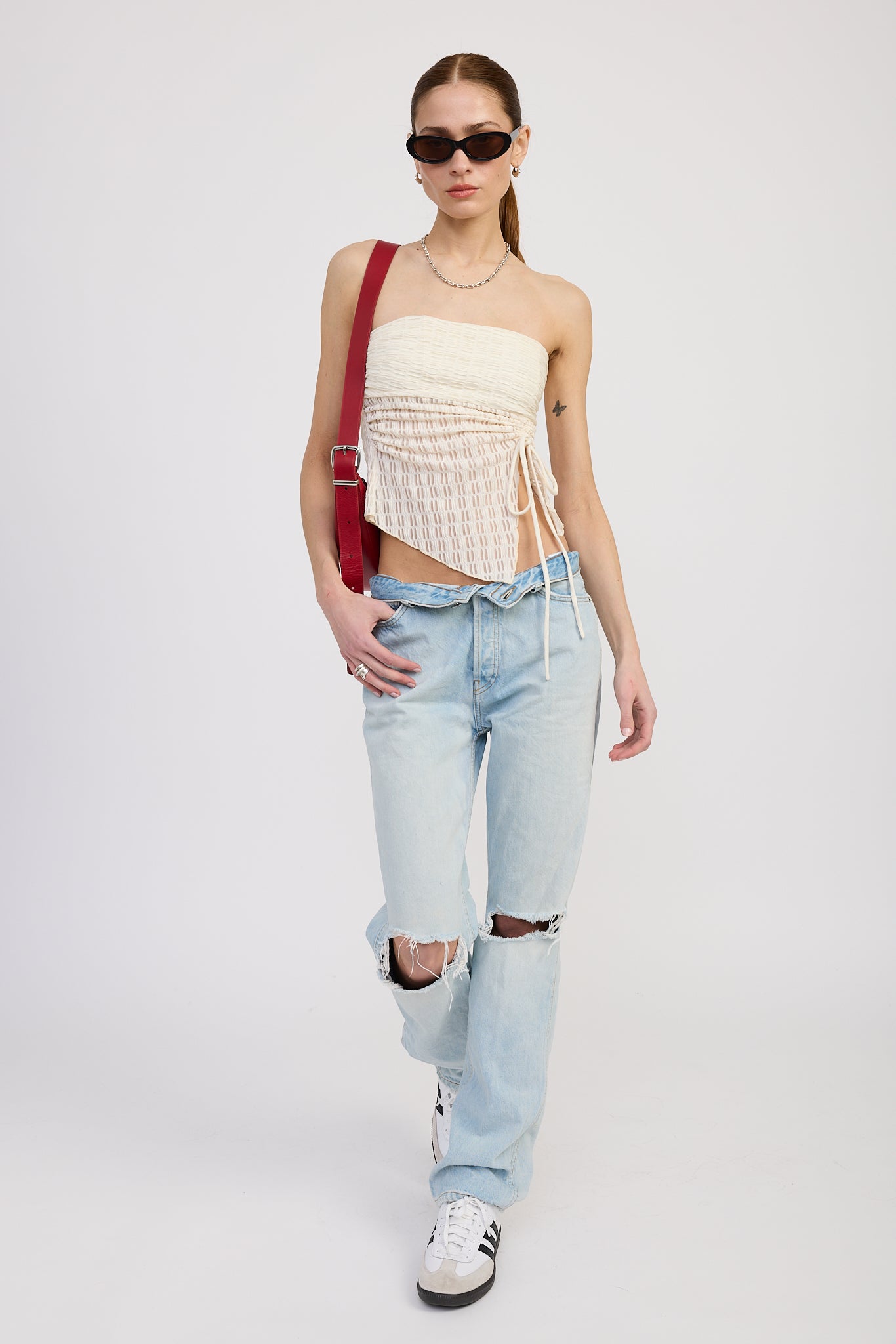 Asymmetrical Tube Top - Ivory, Women's Tops Collection