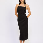 Hardware Halter Mid Dress - black, womens dress collection