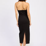 Hardware Halter Mid Dress - black, womens dress collection