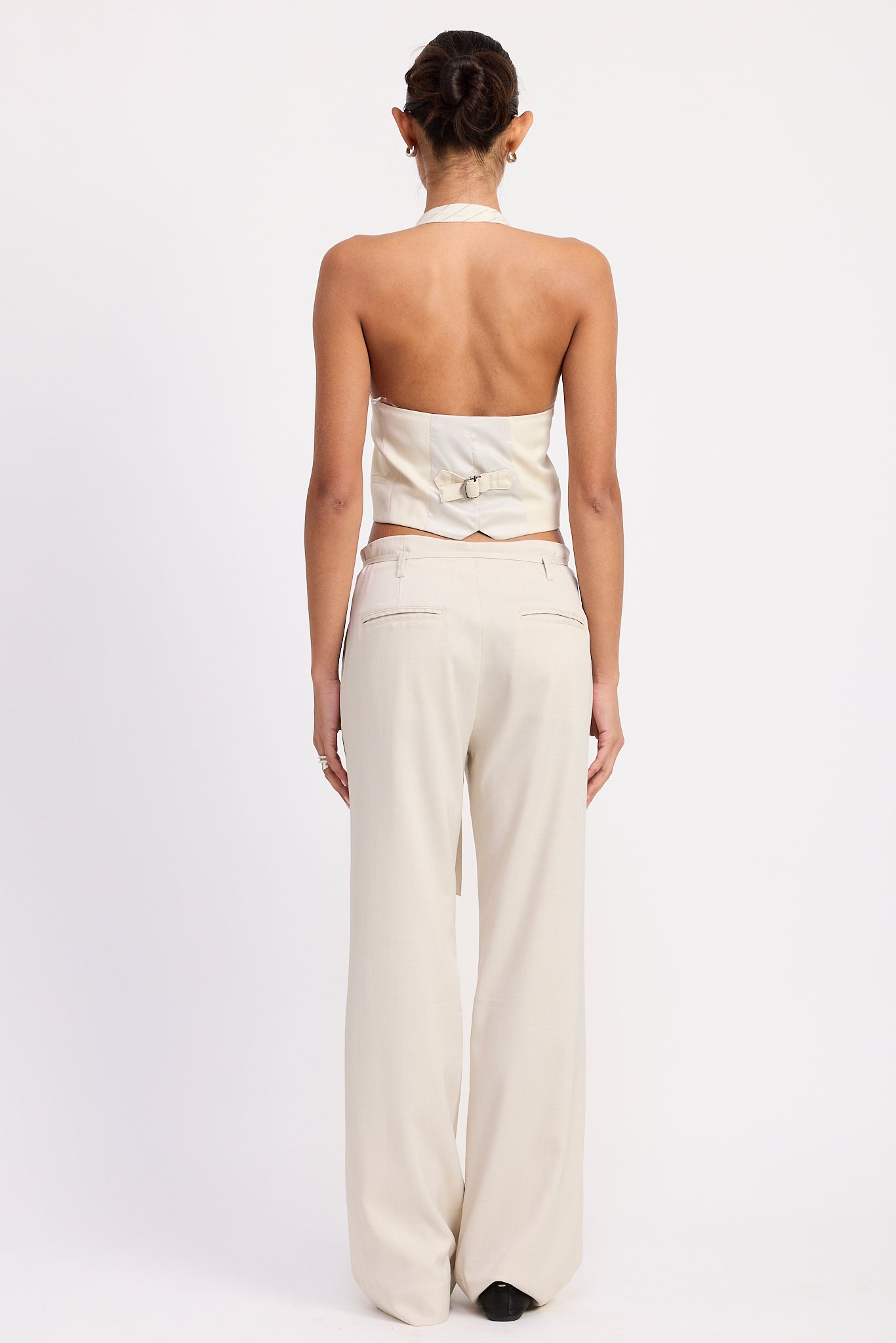 Pant With Shoelace Belt - Ivory, Women's Pants Collection