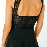 Mock Neck Lace Bodysuit - black, womens bodysuit collection