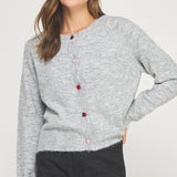 Heart Button Sweater Cardigan