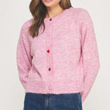 Heart Button Sweater Cardigan