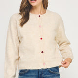 Heart Button Sweater Cardigan