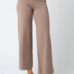 Vest Top With Wide Leg Pant Set - taupe, womens matching set collection