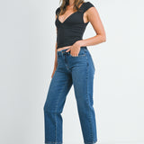 Just Black - Petite Straight Leg Jean