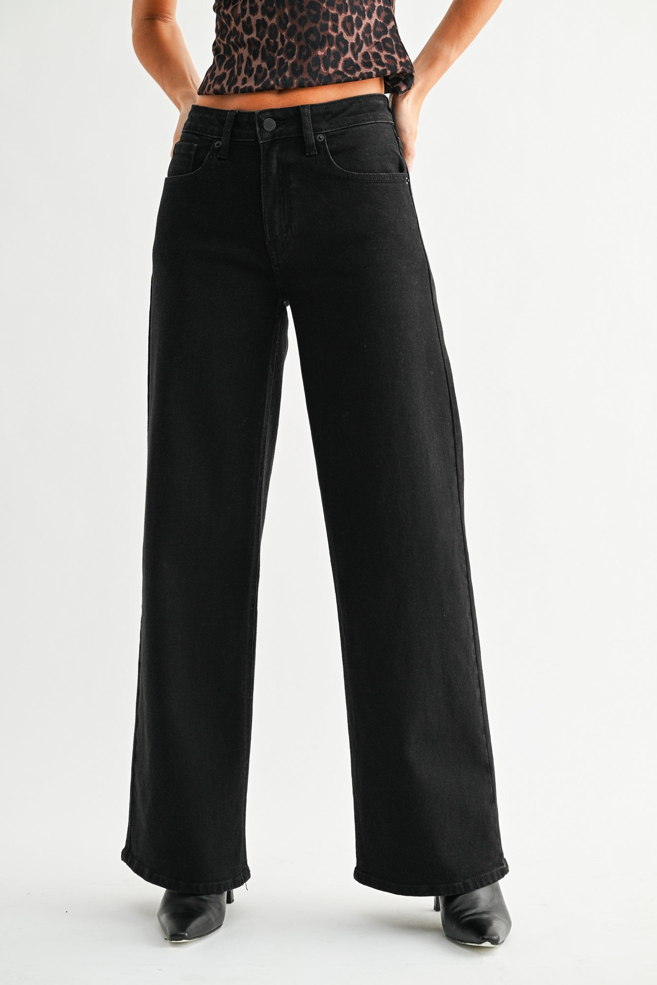 Just Black - HR Full Length Straight Jean - black, womens jean collection