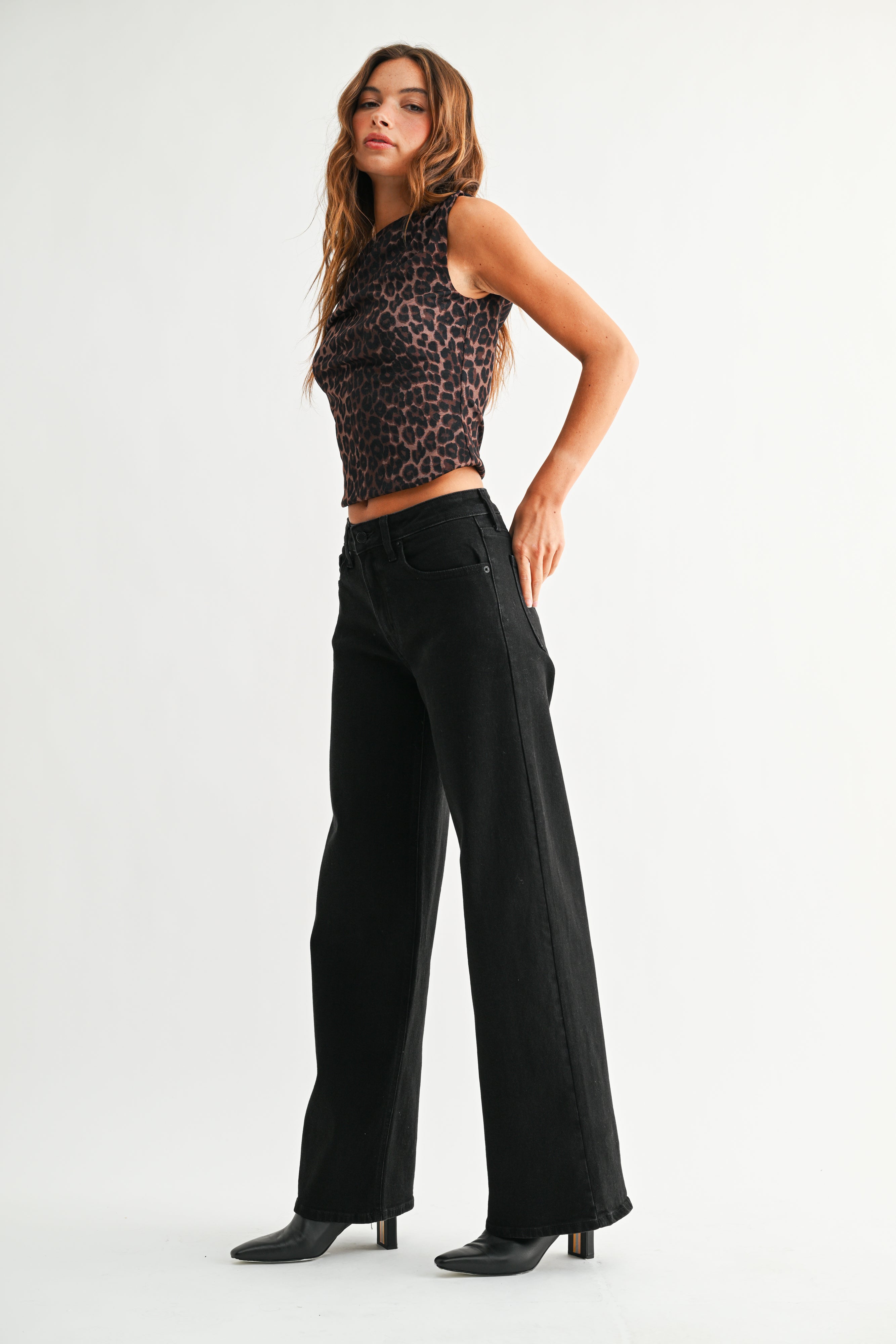 Just Black - HR Full Length Straight Jean - black, womens jean collection