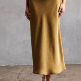 Leopard Print Midi Skirt - mustard, womens skirt collection