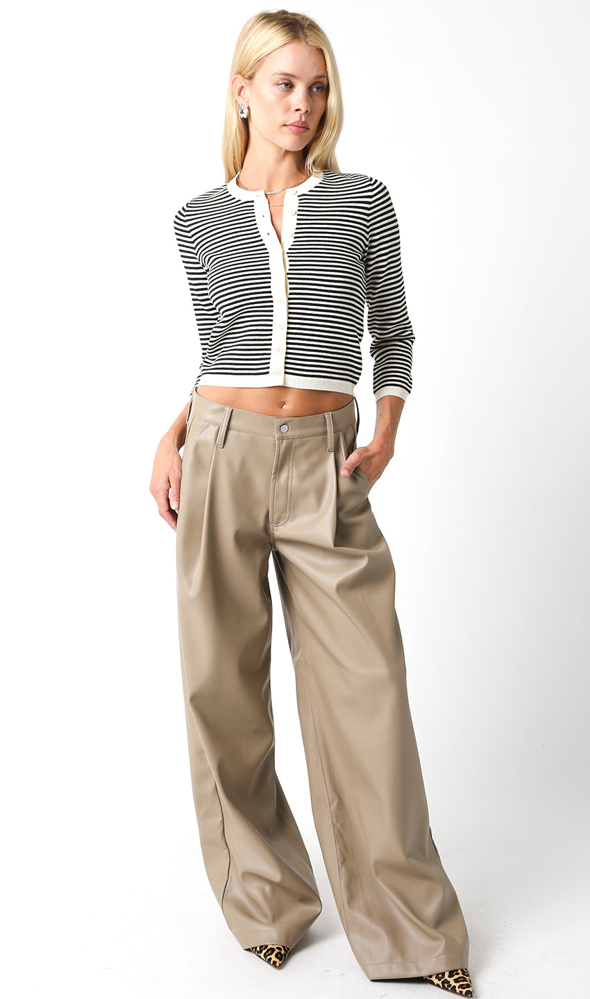 Striped Cropped Cardigan - black/cream, womens cardigan collection