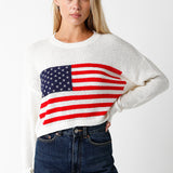 American Flag Sweater - Off White, Women's Sweater Collection