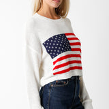 American Flag Sweater - Off White, Women's Sweater Collection