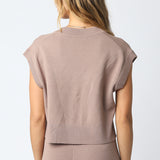 Vest Top With Wide Leg Pant Set - taupe, womens matching set collection