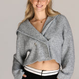 Hooded Knit Blazer - grey, women's blazer collection