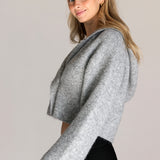 Hooded Knit Blazer - grey, women's blazer collection