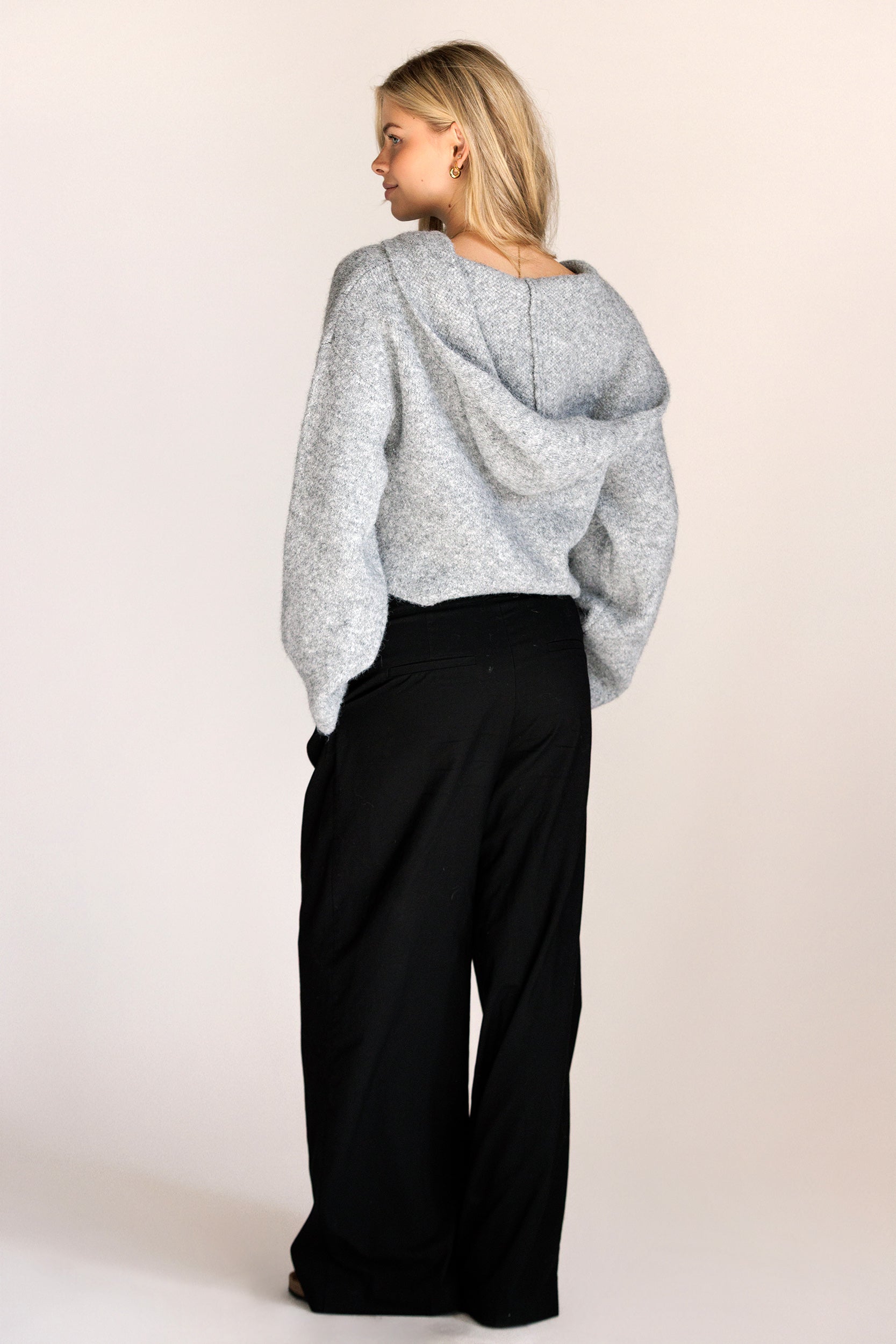 Hooded Knit Blazer - grey, women's blazer collection
