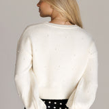 Cardigan With Pearl Buttons - cream, womens cardigan collection