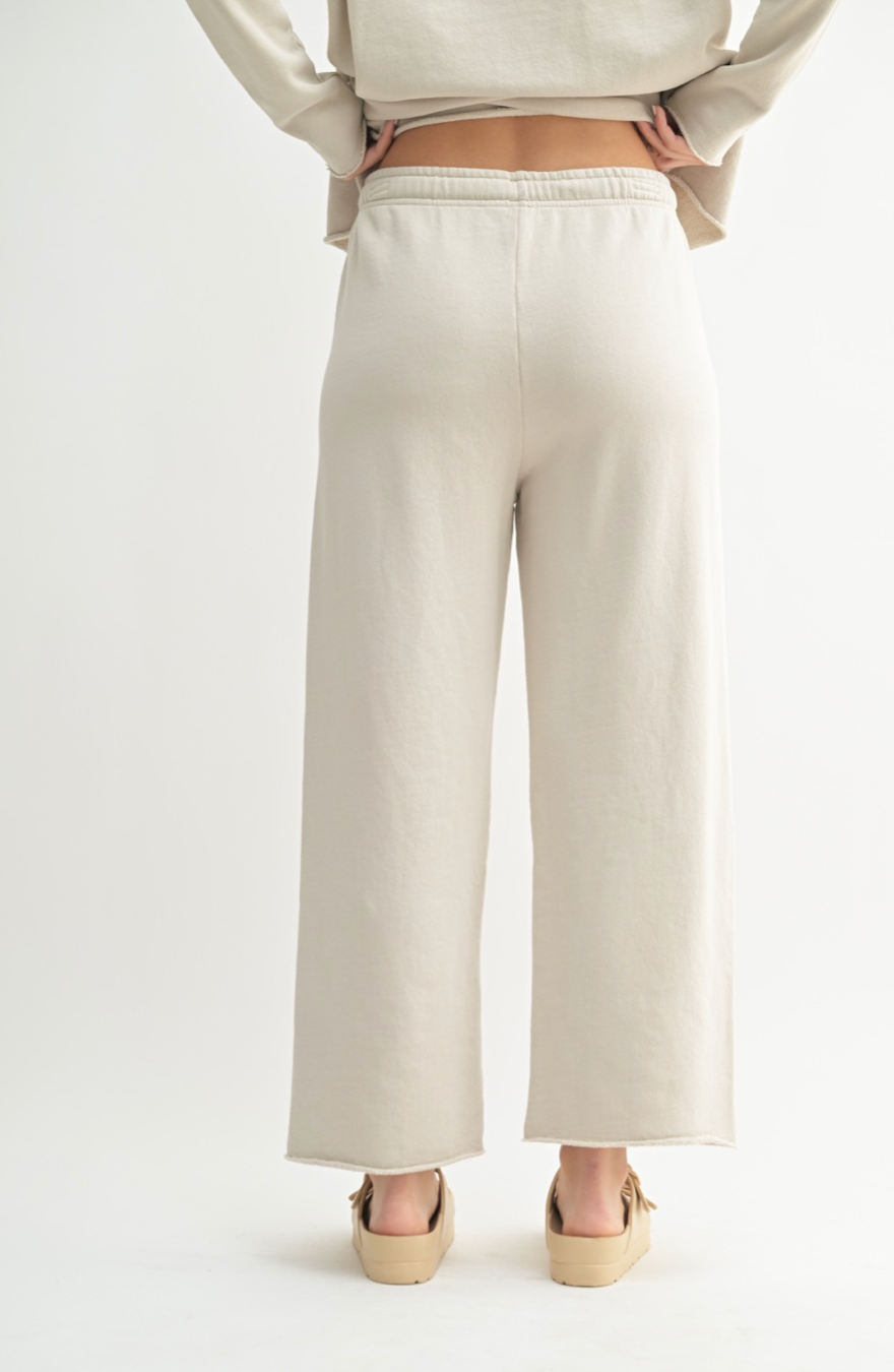 Malibu Wide Leg Fleece Pant - Light Grey, Women's Lounge/matching set Collection